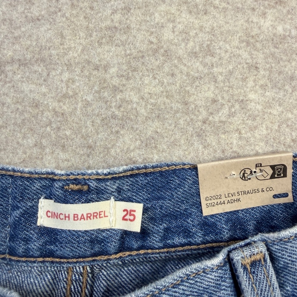 Levis Cinch Barrel Jeans Womens 25 Light Wash High Rise Wide Leg Denim NEW - Picture 3 of 6